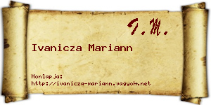 Ivanicza Mariann névjegykártya