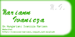 mariann ivanicza business card